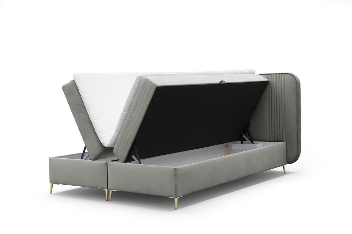 BOXBETT Alize - Grau, Holzwerkstoff/Textil (120/200cm) - Fun Möbel