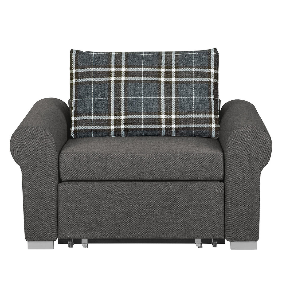 SCHLAFSOFA mit Husse - Silberfarben/Grau, Textil (125/90/90cm) - home24