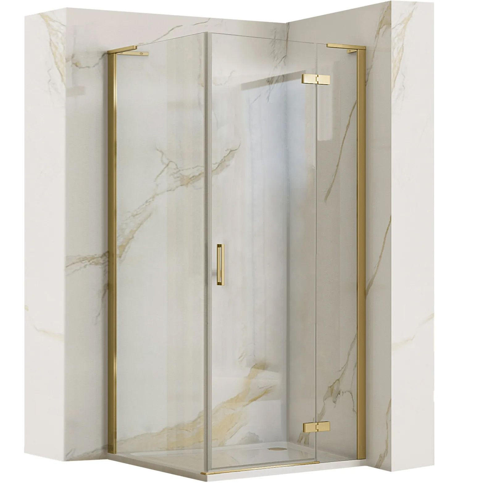 REA Duschkabine Gold 90x200.5x80 cm