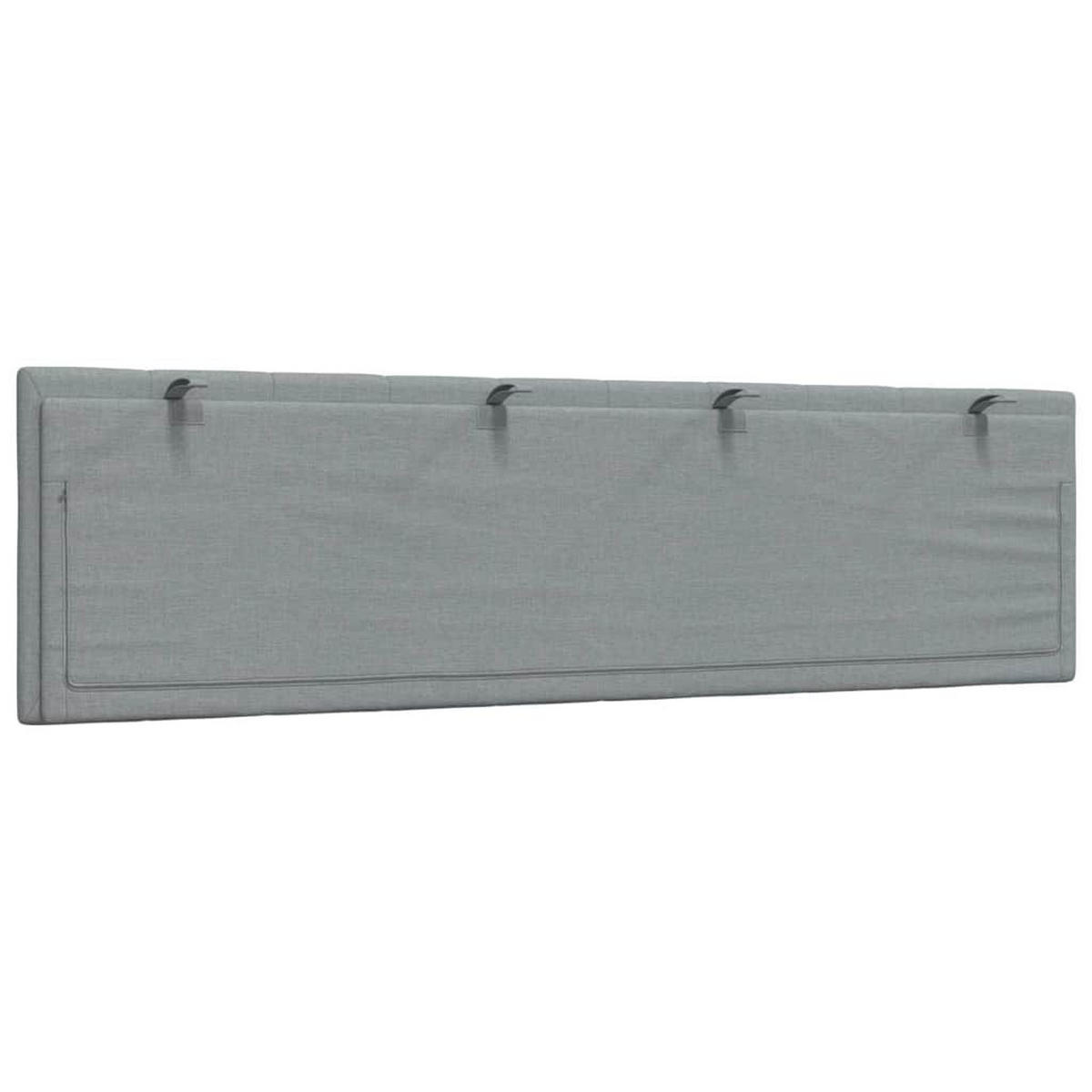 KOPFTEIL-KISSEN Hellgrau 180 Cm Stoff - Grau, Textil - vidaXL
