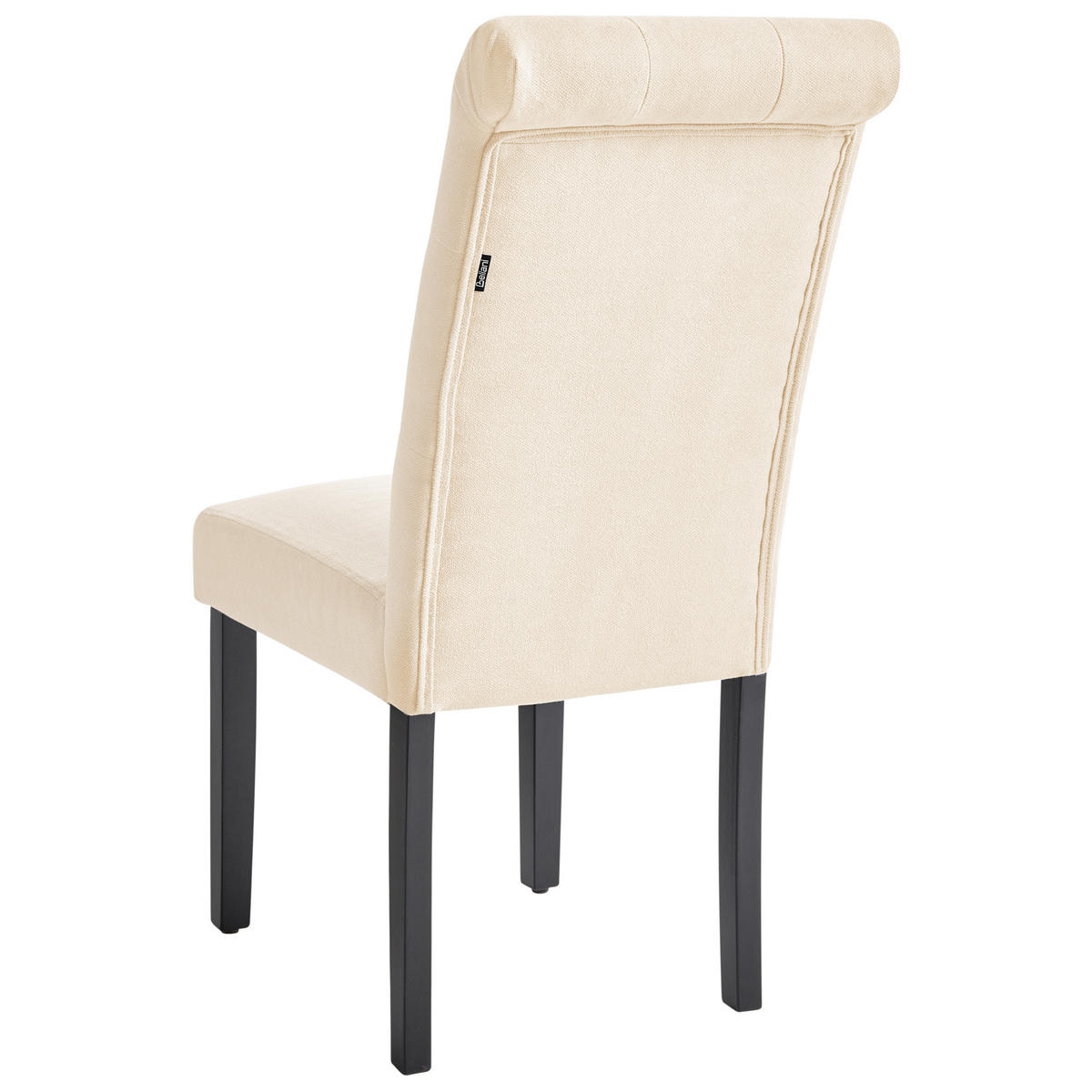 ÉTKEZŐSZÉK 2 darabos Szett Kárpit Bézs Velva - bézs/fekete, textil/fa (46/98/48cm) - Beliani