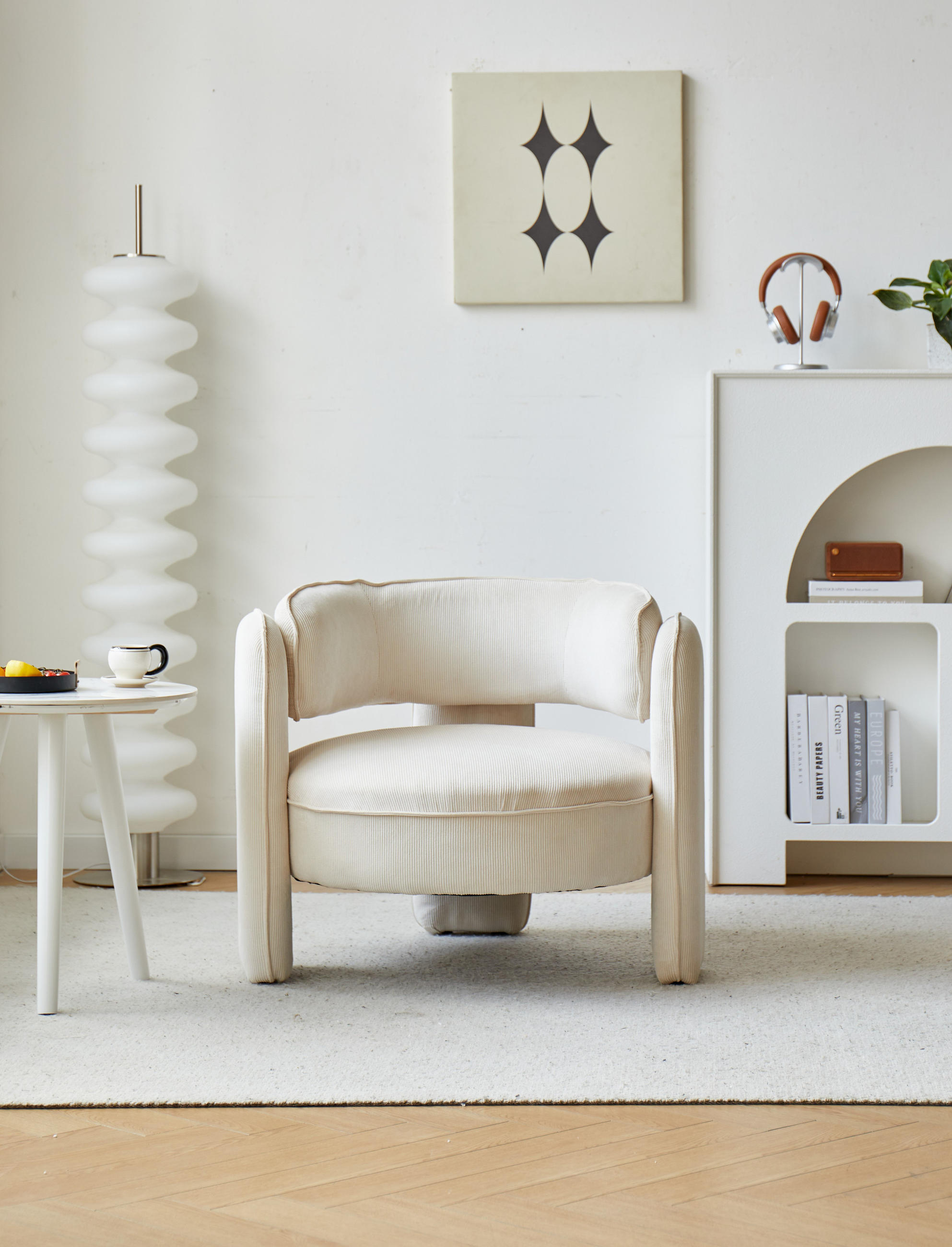 SESSEL Samt Beige - Beige, Textil (85/71/79cm) - Nordlys