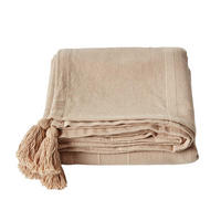 WOHNDECKE Rajput 150/200 cm, 100% Baumwolle - Beige, Textil (150/200cm) - Homescapes