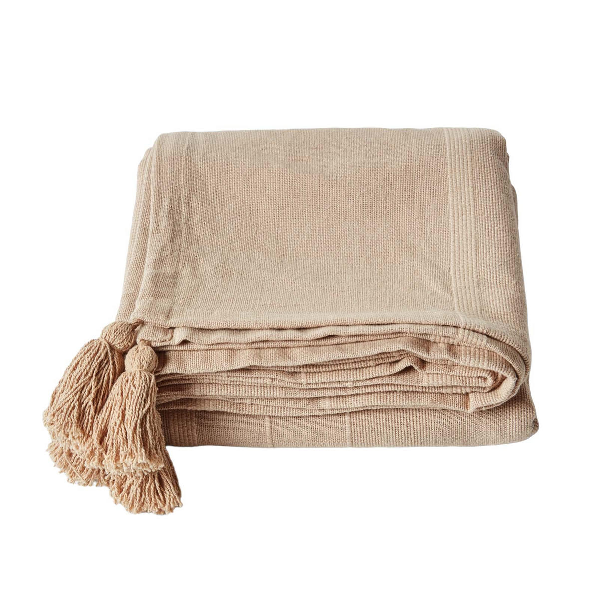 WOHNDECKE Rajput 150/200 cm, 100% Baumwolle - Beige, Textil (150/200cm) - Homescapes