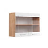 KÜCHENGLASSCHRANK R-Line Weiß Hochglanz 80 cm - Honigeiche/Weiß Hochglanz, Holzwerkstoff (80/60/31cm) - Vicco