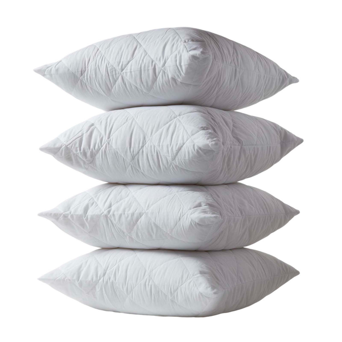 KISSENSCHONER gesteppt 65/65 cm, 4er-Set, mit Reißverschluss - Weiß, Textil (65/65cm) - Homescapes