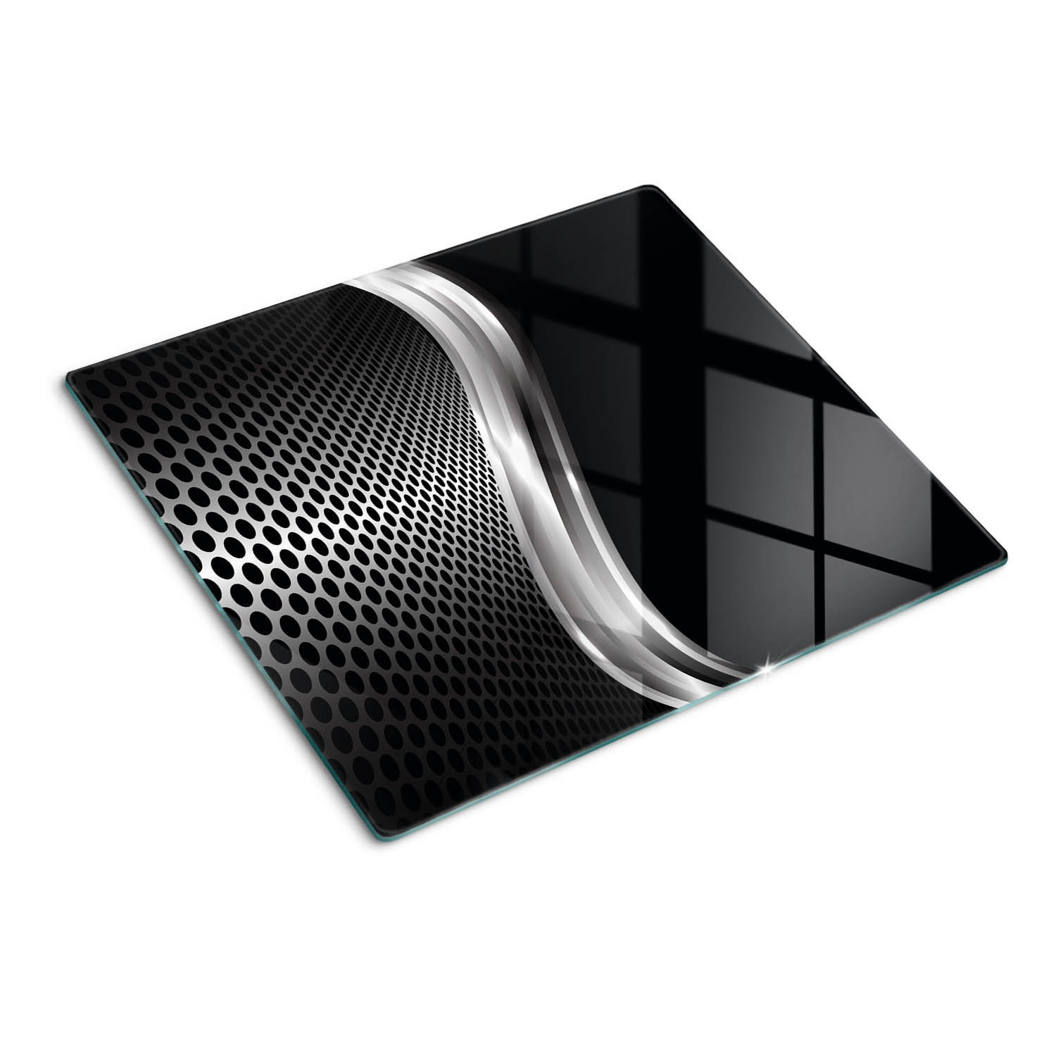 GLASPLATTE 60x52 cm Textur - Schwarz, Glas (60/0.4/52cm) - TULUP