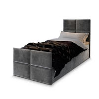 POSTEL BOXSPRING ARIEL 80x200 cm, s matrací a úložným prostorem, šedá - šedá, kompozitní dřevo/textil (80/200cm) - MASSENO