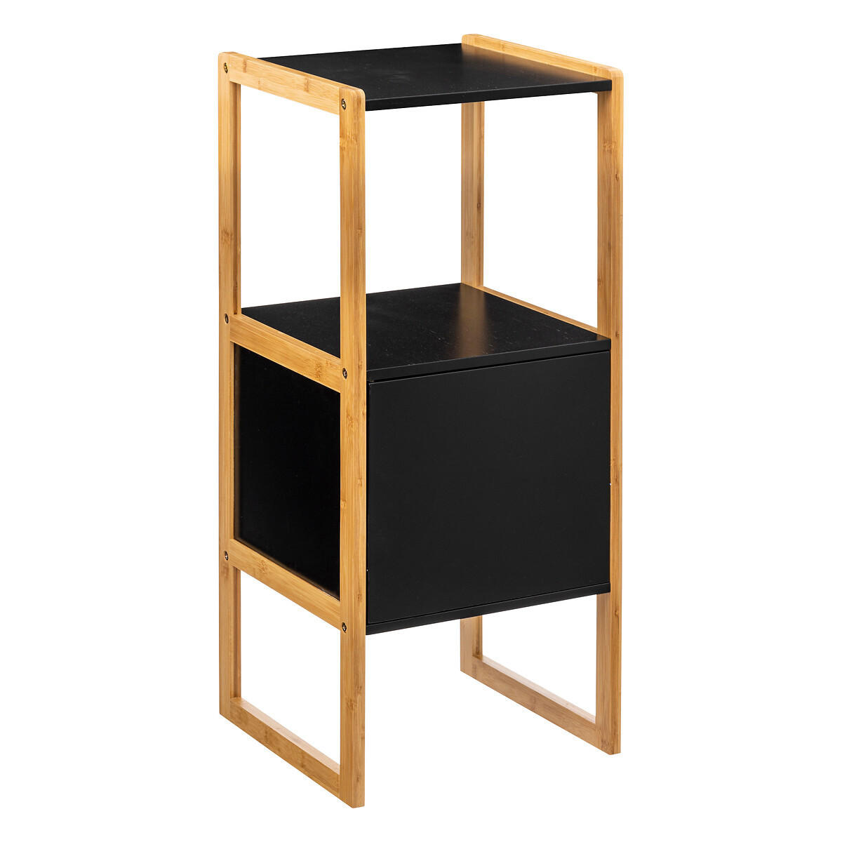 BADEZIMMERSCHRANK Natureo 33/33/80 cm - Schwarz, Holzwerkstoff (33/80/33cm) - 5five Simply Smart