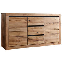 SIDEBOARD Wildeiche / Zerreiche 155x43x80 natur geölt MONTREUX #154 - Braun, Holz (155/80/43cm) - Massivmoebel24