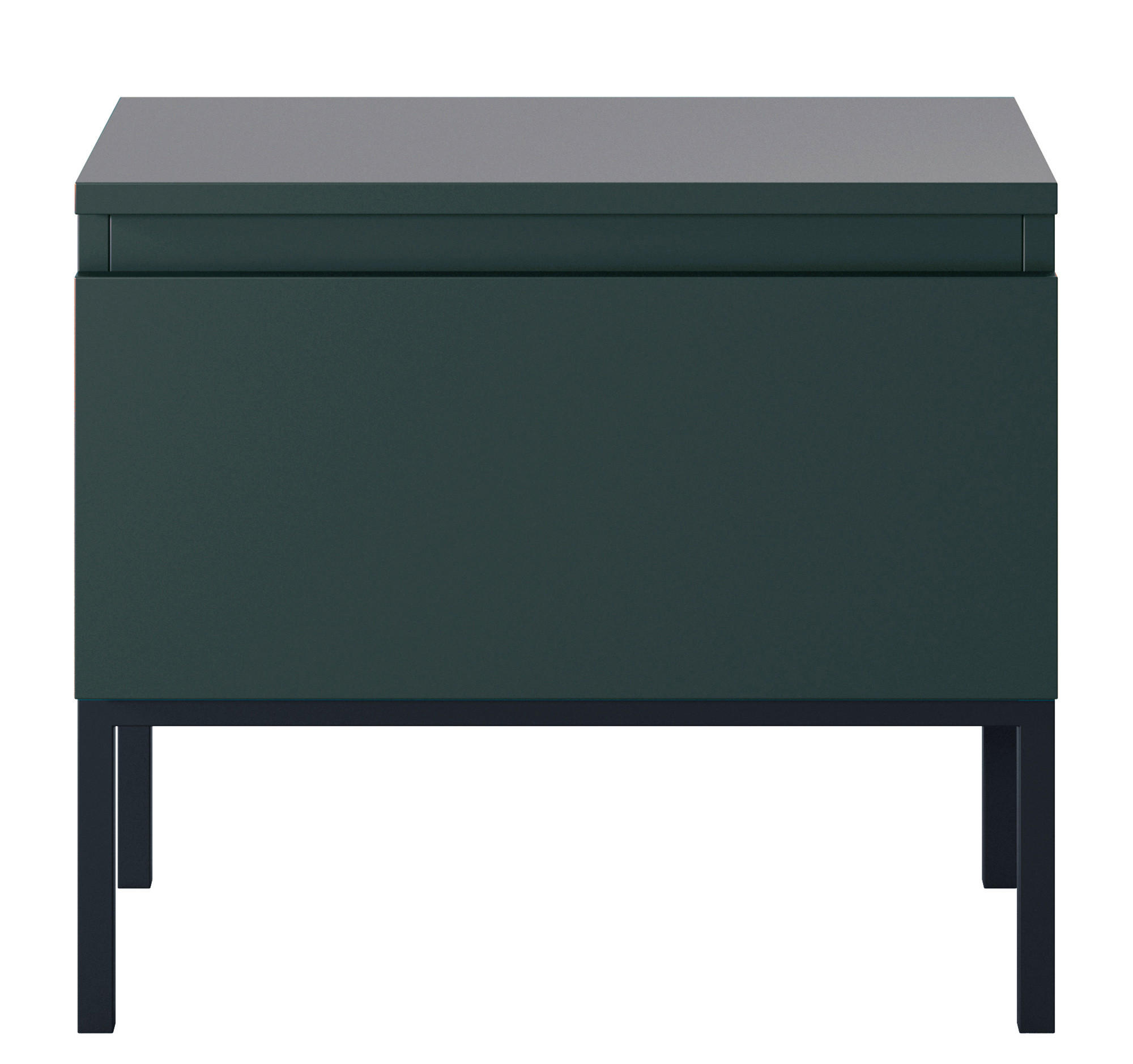NACHTSCHRANK Bemmi Dunkelgrün - Dunkelgrün/Schwarz, Holzwerkstoff/Metall (49/43/32cm) - Selsey