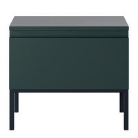 NACHTSCHRANK Bemmi Dunkelgrün - Dunkelgrün/Schwarz, Holzwerkstoff/Metall (49/43/32cm) - Selsey