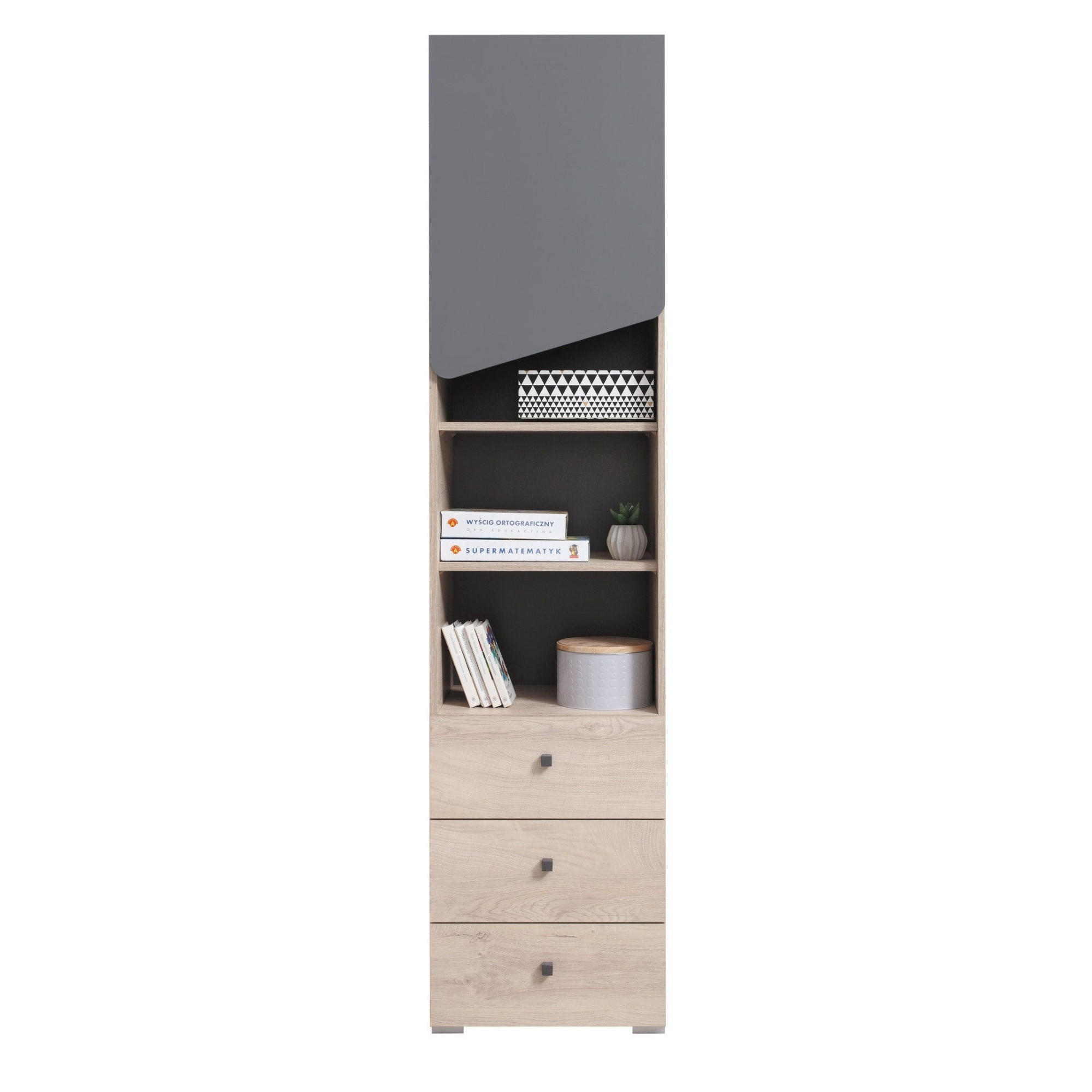 KINDERREGAL DARLA D06 45/40/190 Eiche/Anthrazit - Anthrazit/Sonoma Eiche, Holzwerkstoff (45/190/40cm) - Deine Möbel 24