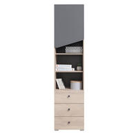 KINDERREGAL DARLA D06 45/40/190 Eiche/Anthrazit - Anthrazit/Sonoma Eiche, Holzwerkstoff (45/190/40cm) - Deine Möbel 24