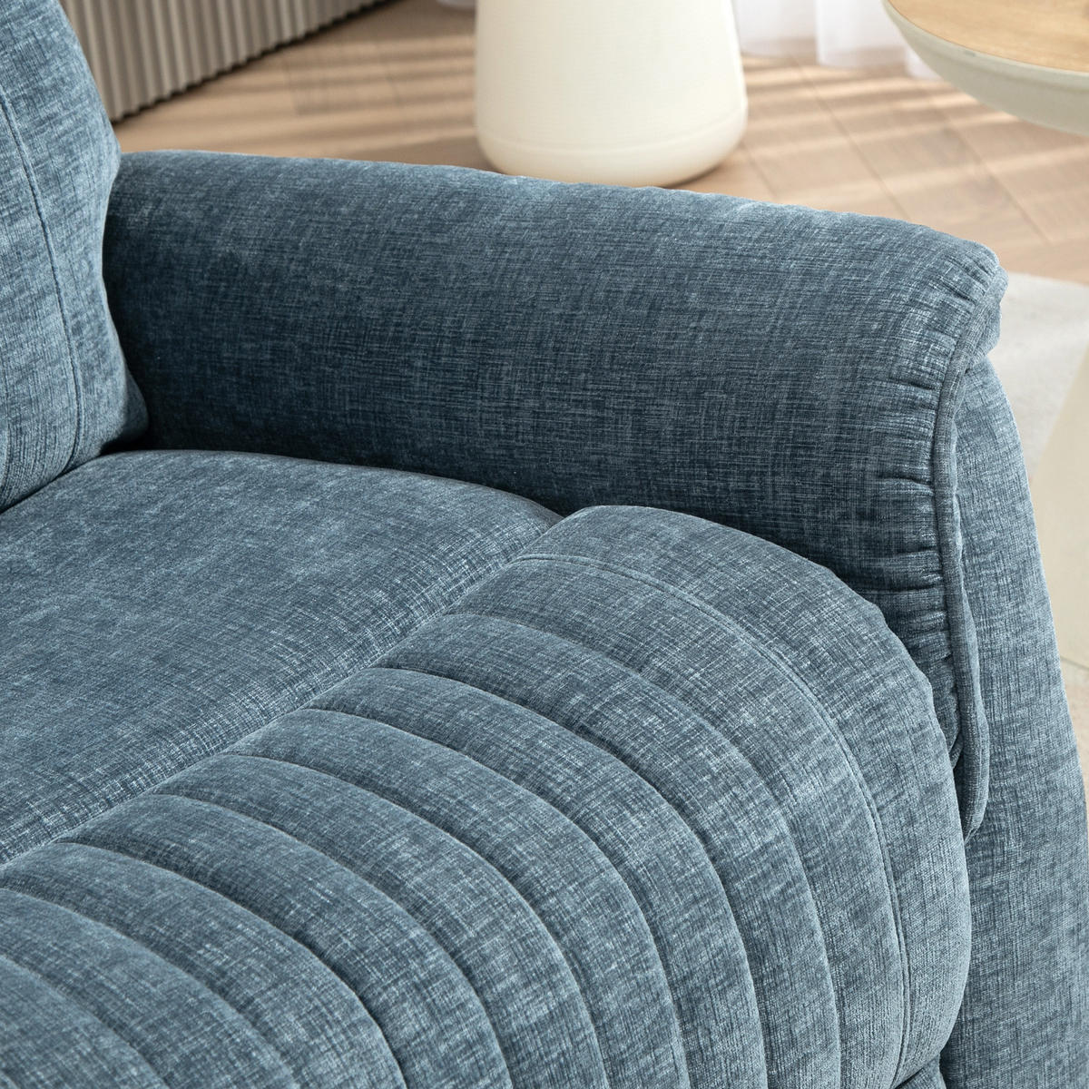 RELAXSESSEL DE-15386 manuell neigbar mit 360°-Drehung Blau - Blau, Textil (93/104/84cm) - ComfortXL
