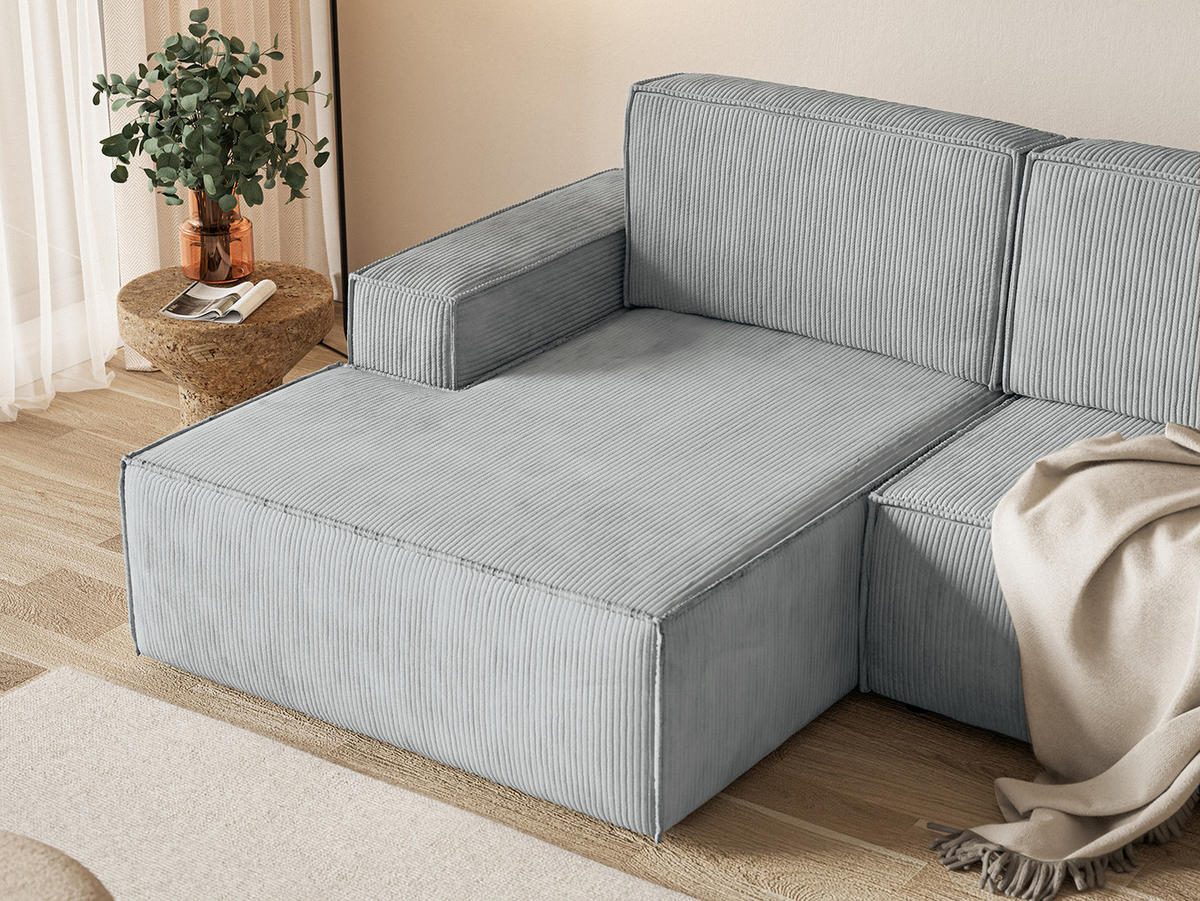 ECKSOFA KOKKO MINI mit Schlaffunktion, Hellgrau - Hellgrau, Textil (240/167cm) - Fedve