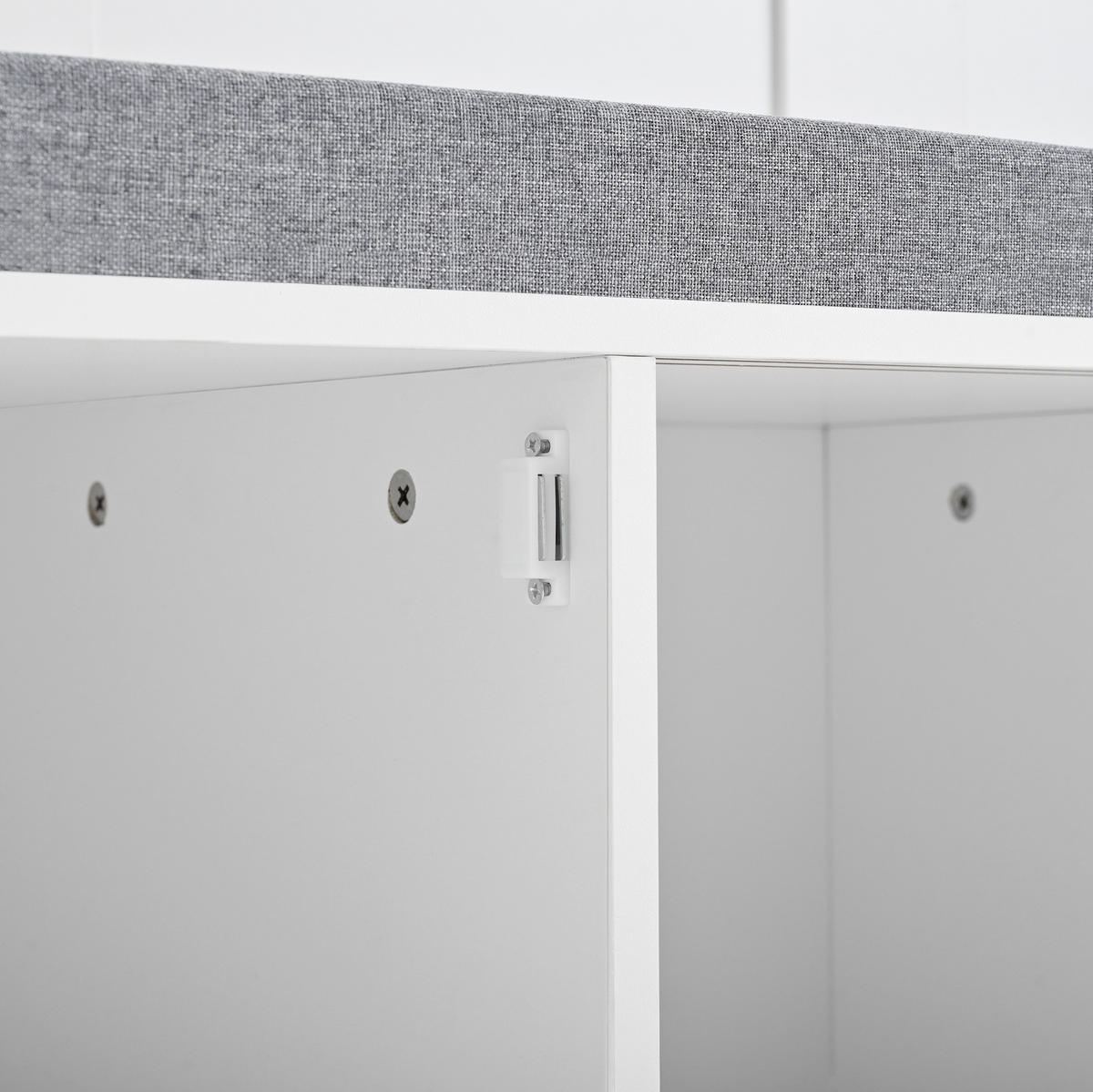 GARDEROBE 120/191/40 cm Weiß aus Spanplatte mit Schuhbank - Weiß, Holzwerkstoff (40/191/120cm) - OKMYHOME
