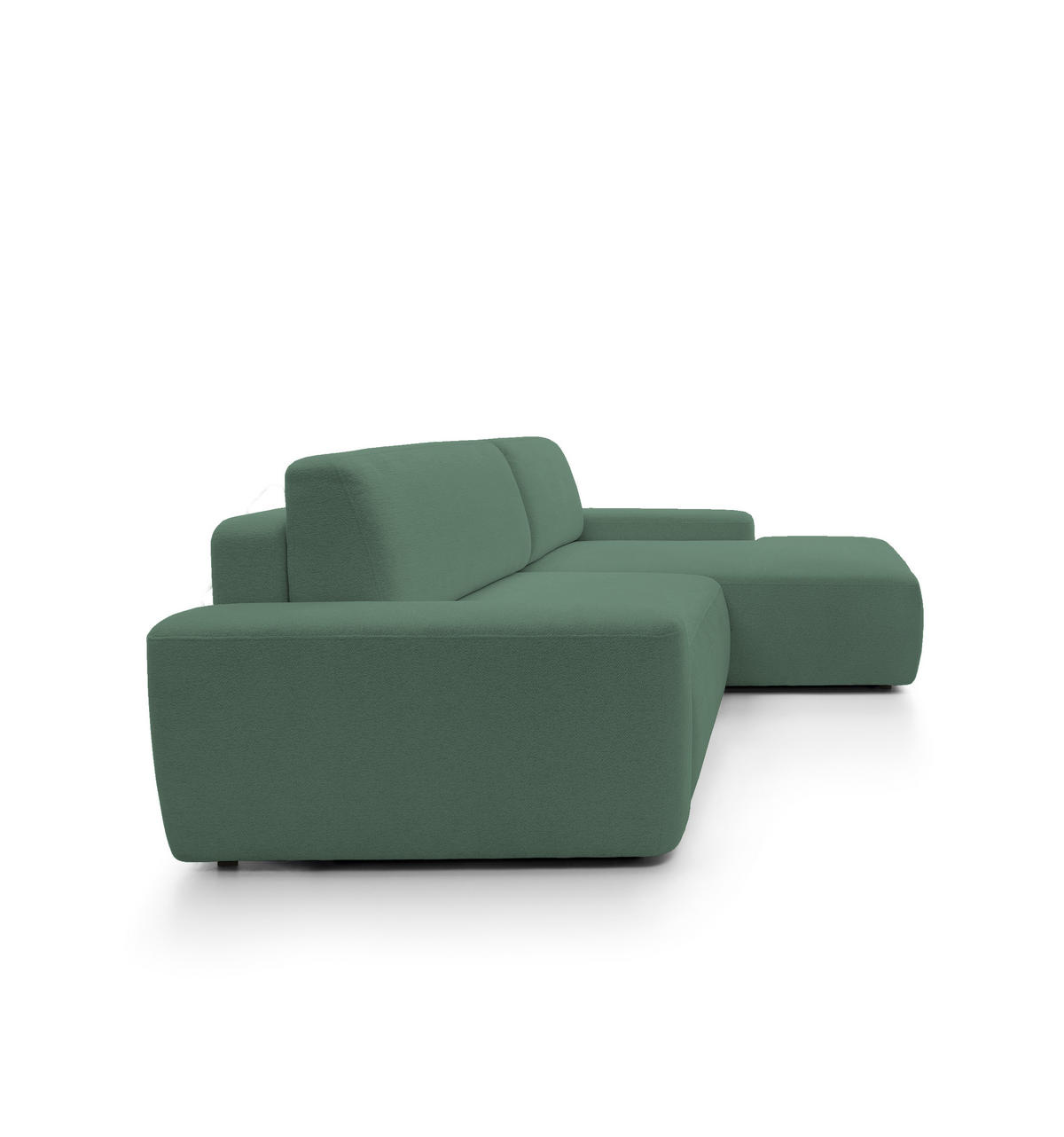 ECKSOFA BOULI 4-Sitzer Polstersofa Raven mit Schlaffunktion 130x210 cm Bettzeugablage 264x162x82 cm rechte, Farbe: Grün​ - Grün, Holz/Textil (264/162cm) - DomoHome