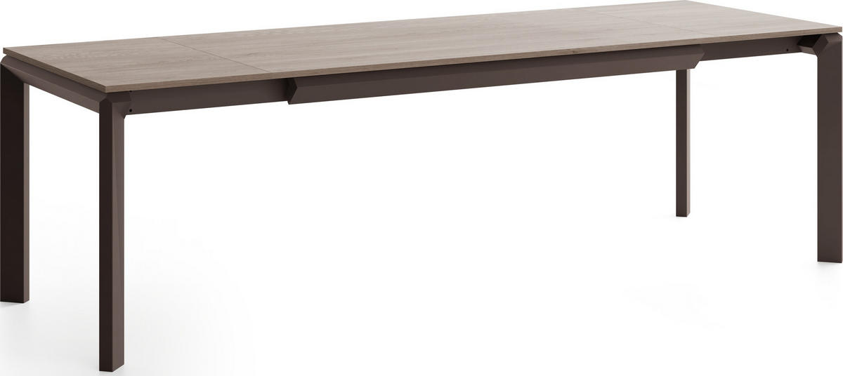 ESSTISCH Elan rechteckig ausziehbar verlängerbar mit Braunen Metallbeinen, Eiche Braun 160-250/90/76 cm - Eichefarben/Braun, Holzwerkstoff/Metall (90/250/76cm) - WFL GROUP