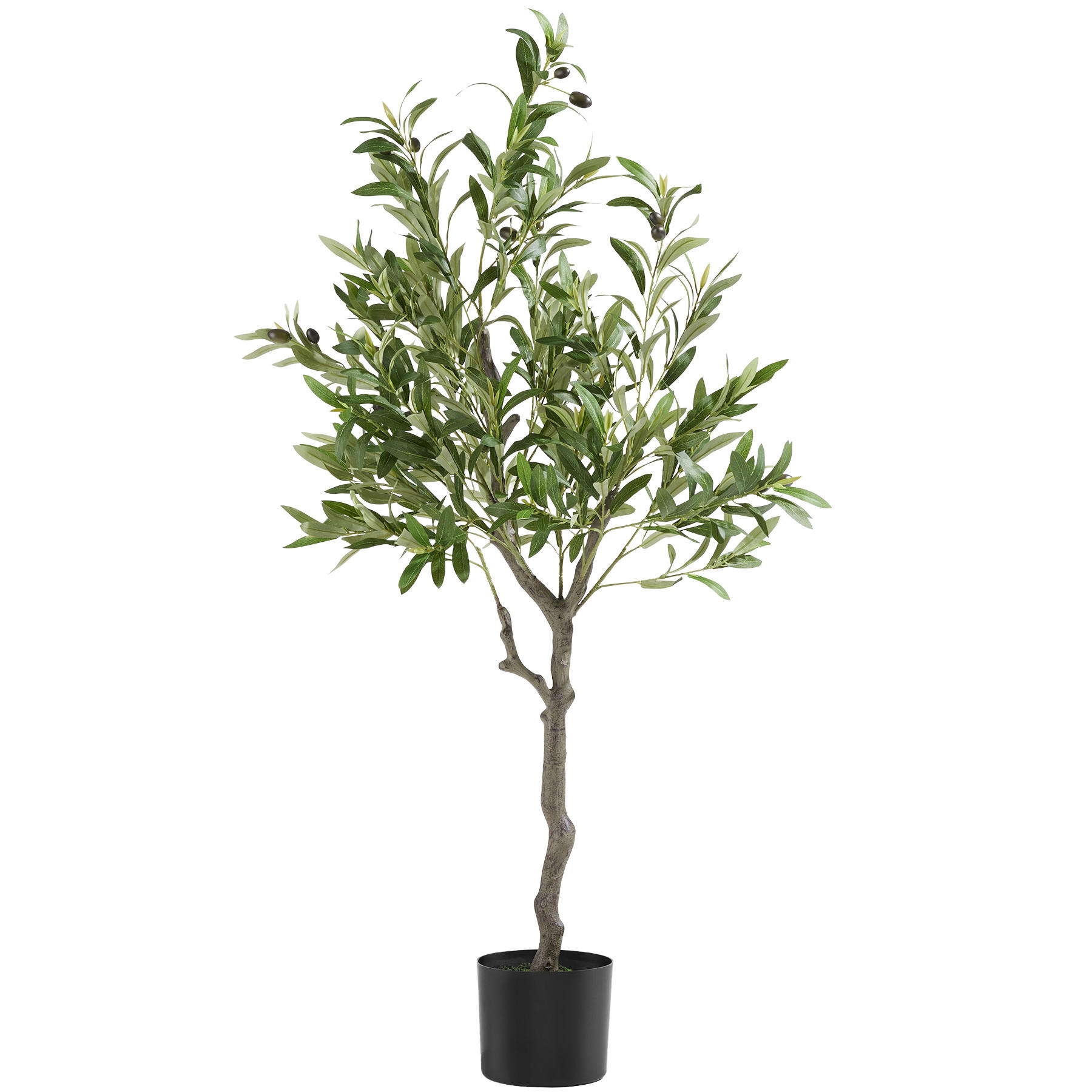 KÜNSTLICHER-OLIVENBAUM Oleand,stabiler Kunststoff-Blumentopf,grün - Grün, Kunststoff (120cm) - tectake