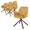 DREHSTUHL Samt Senf 6er Set - Gelb, Metall (63/90/57cm) - ML-DESIGN