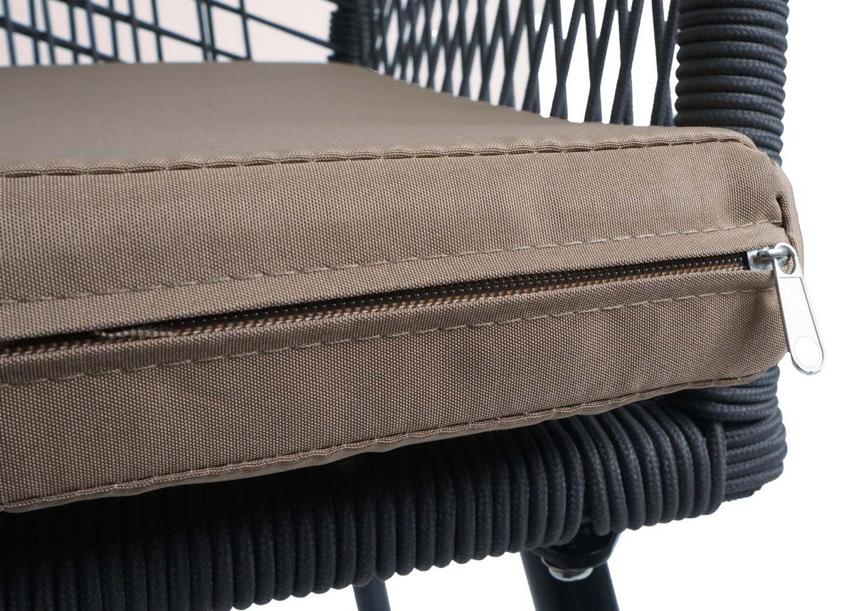 GARTENSTUHL 2er-Set 81x54x62cm Aluminium Seilgeflecht Rope Anthrazit - Beige, Metall (54/81/62cm) - PROREGAL