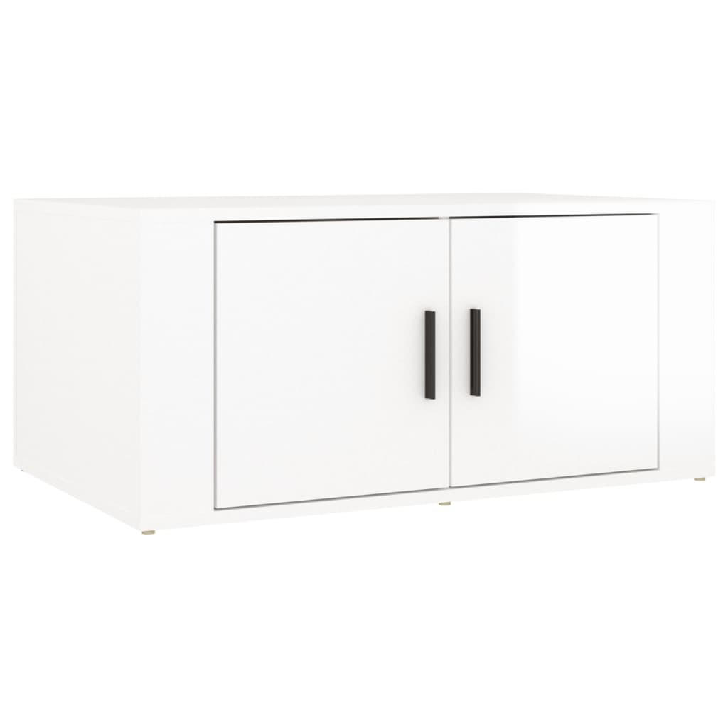 COUCHTISCH Hochglanz-Weiß 80x50x36 cm Holzwerkstoff - Weiß, Holzwerkstoff (80/50/36cm) - furnicato