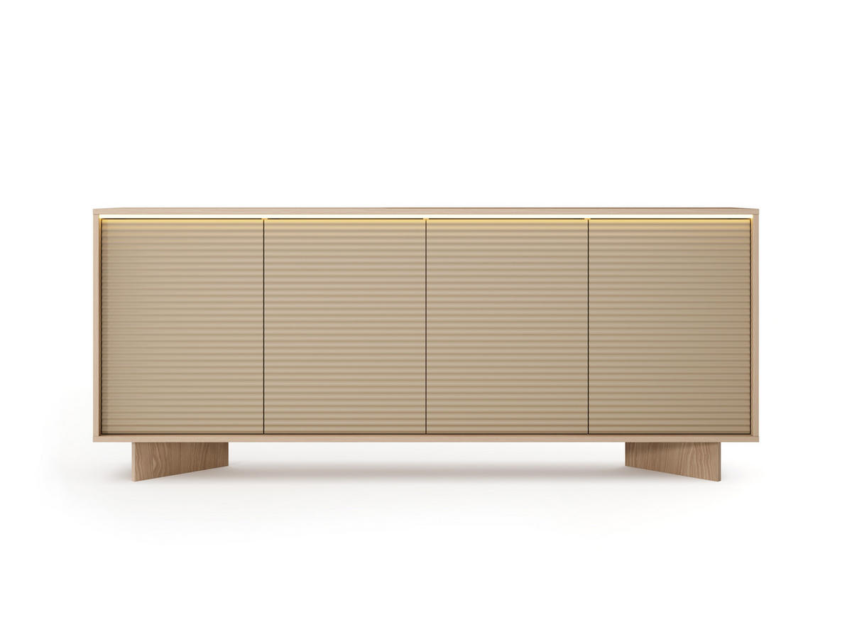 KOMMODE: Naturbolivar, 203,9 x 84,4 x 40 cm - Eichefarben, Holzwerkstoff (203.9/84.4/40cm) - 3XE LIVING