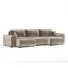 PANORAMASOFA Zanzibar Beige Chenille - Beige/Schwarz, Holz/Holzwerkstoff (325/79/144cm) - Maison de Reve