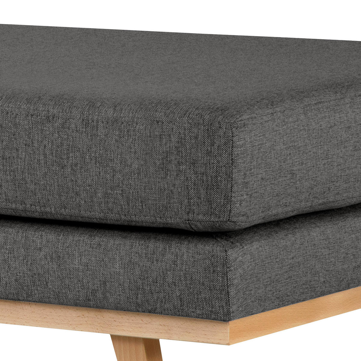 POLSTERHOCKER - Dunkelgrau/Buchefarben, Buchenholz/Textil (85/43/60cm) - home24