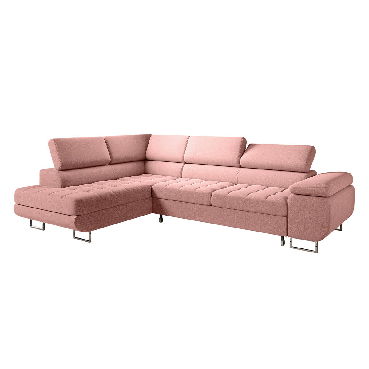 ECKSOFA Eden 4 Sitzplätze Korallenrosa - Pink, Holzwerkstoff (271/201cm) - Petits-meubles