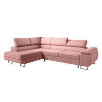 ECKSOFA Eden 4 Sitzplätze Korallenrosa - Pink, Holzwerkstoff (271/201cm) - Petits-meubles