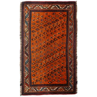 ORIENTTEPPICH handgeknüpft Gashgai Orange 97/57 cm Schurwolle - Orange, Textil (57/97cm) - Looma