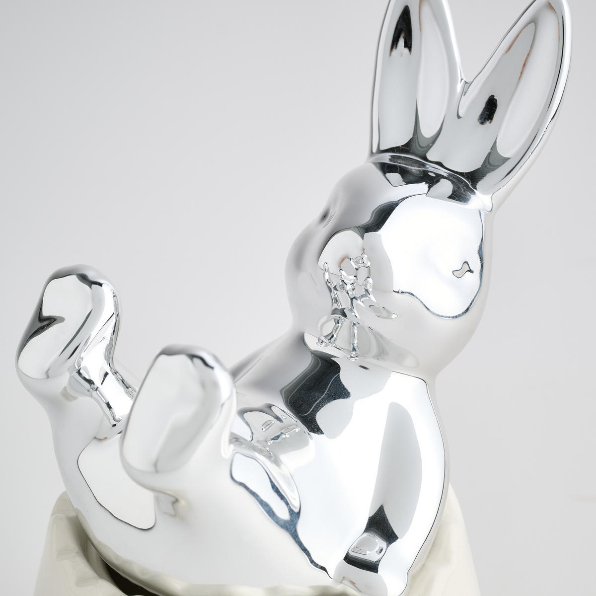 DEKOFIGUR Lapinio - Silberfarben, Keramik (14/21/11cm) - home&you