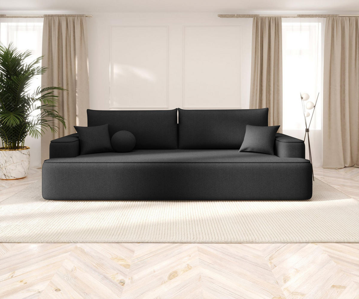 SOFA mit Schlaffunktion FIGO Curio 97 - Dunkelgrau, Textil (250/75/150cm) - Bedante