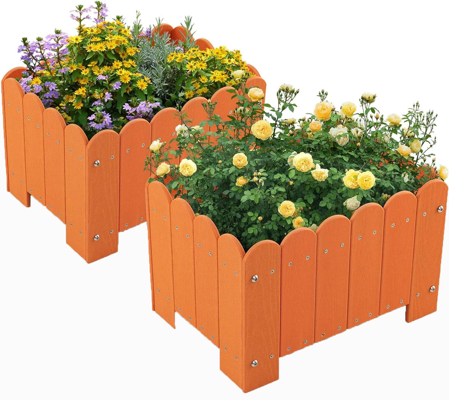BLUMENKUBEL 2er-Set Orange - Orange, Kunststoff (30cm) - COSTWAY