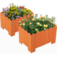 BLUMENKUBEL 2er-Set Orange - Orange, Kunststoff (30cm) - COSTWAY
