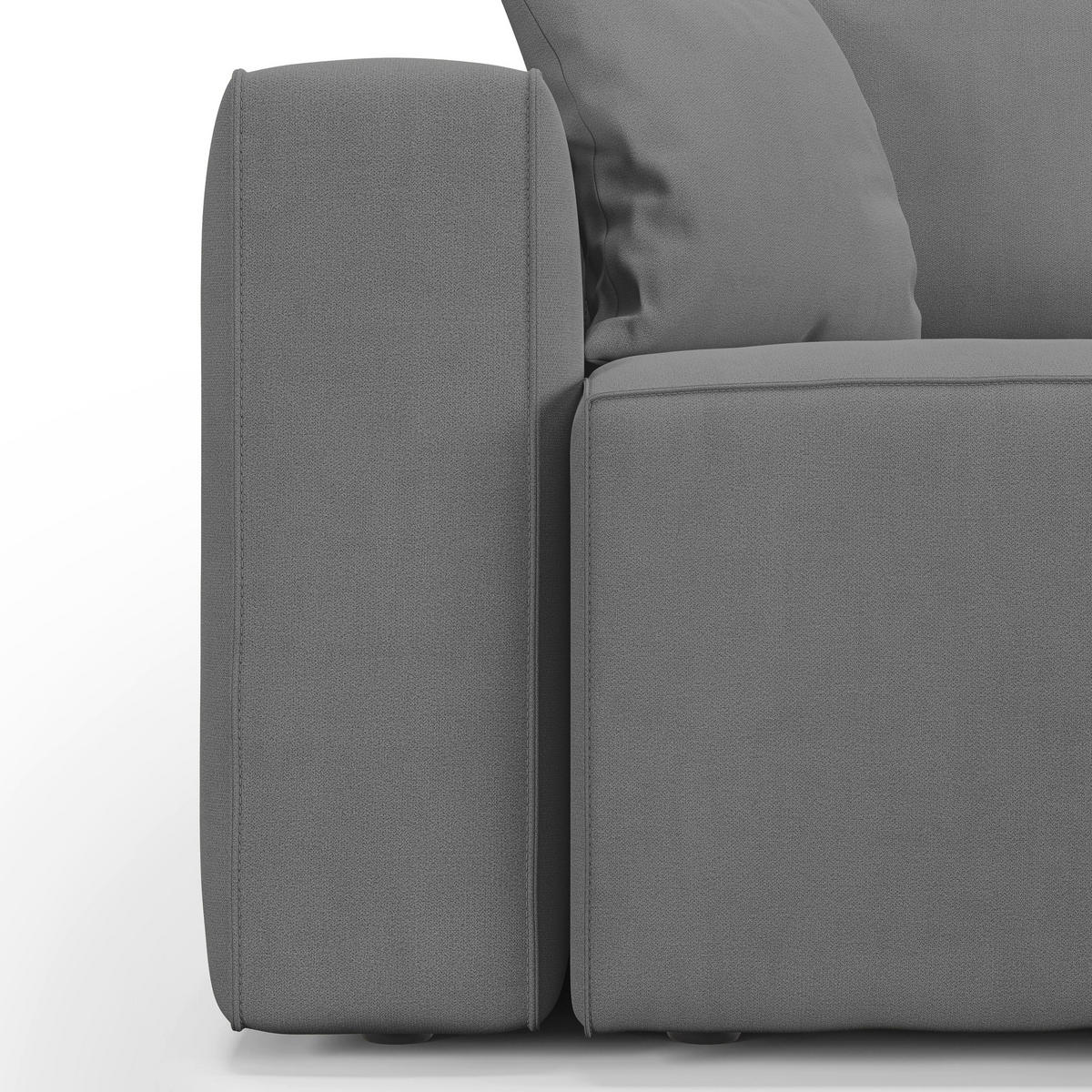 LINEARSOFA Morfeo - Grau, Textil (245/86/99cm) - Divani.store