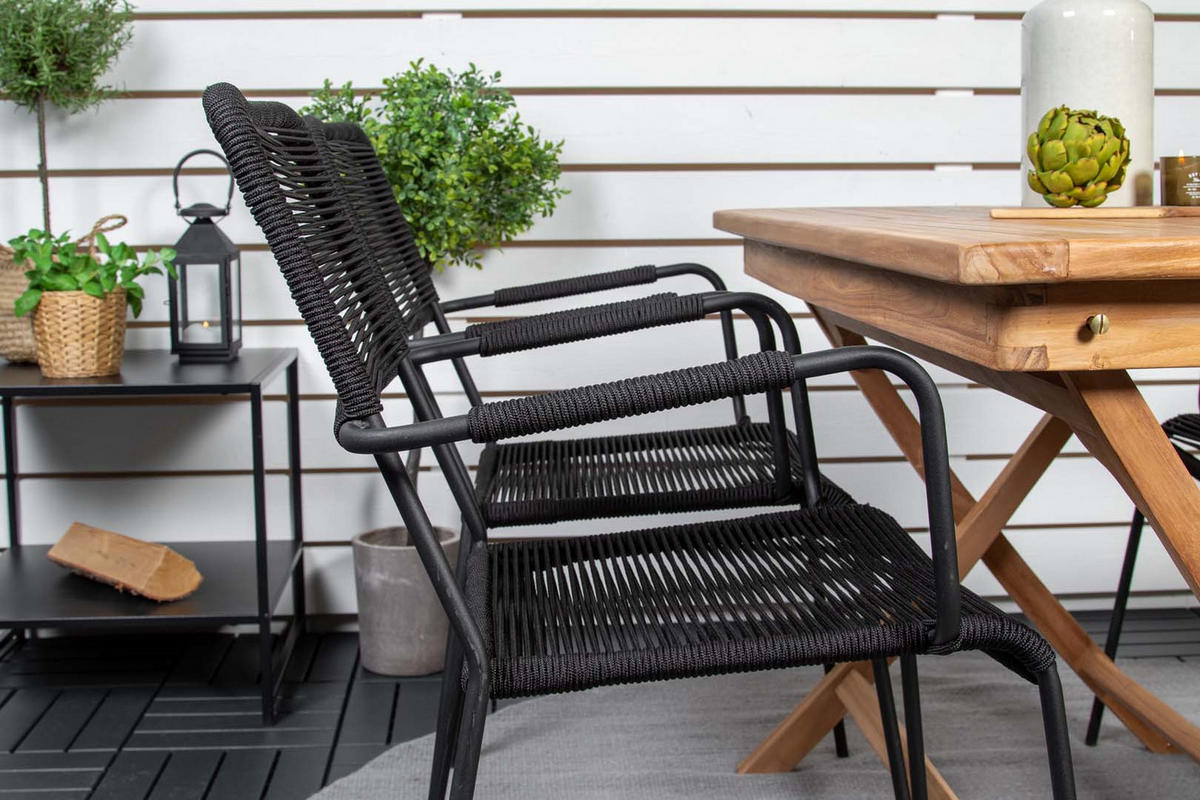 GARTENSET schwarz - Schwarz, Holzwerkstoff - ebuy24