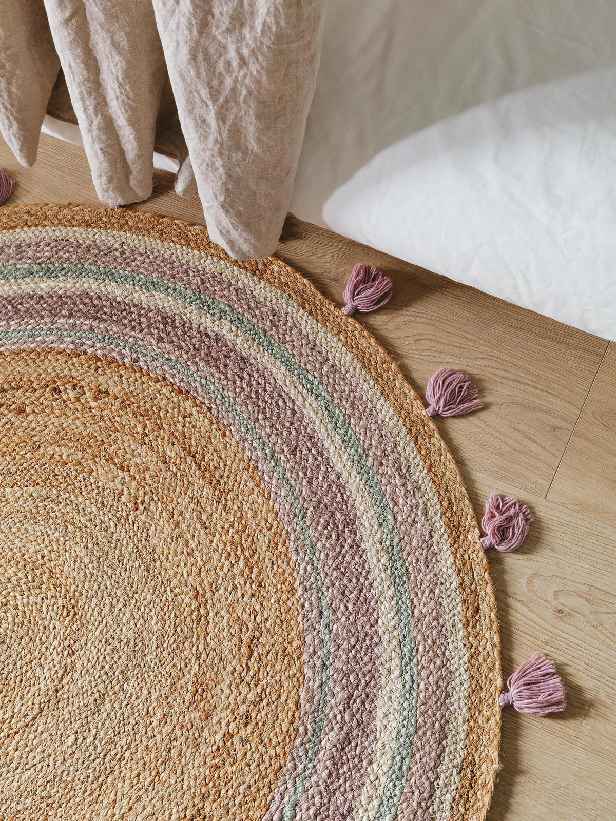 KINDERTEPPICH Lovis Lila ø 115 cm rund - Lila, Naturmaterialien/Textil (115/115cm) - Lytte