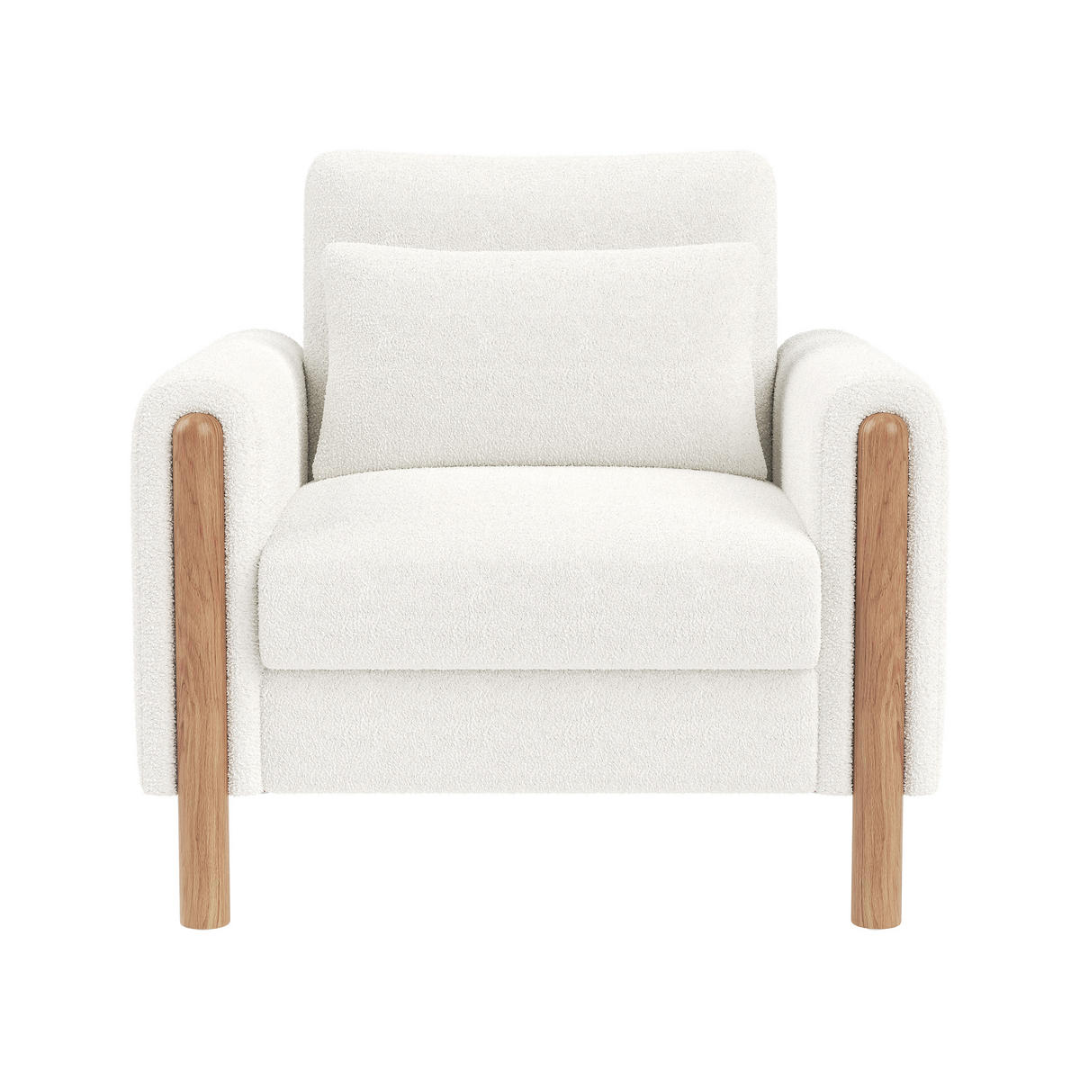 LOUNGESESSEL Teddy-Samt mit dickem Sitzkissen 87/83/88,5 cm Weiß - Weiß, Textil (83/88.5/87cm) - Redom