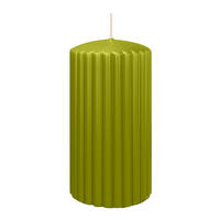 RILLEN KERZEN Grün 150 x Ø 80 mm, 4 Stück - Grün, Paraffin (8/15/15cm) - Wiedemann Kerzen