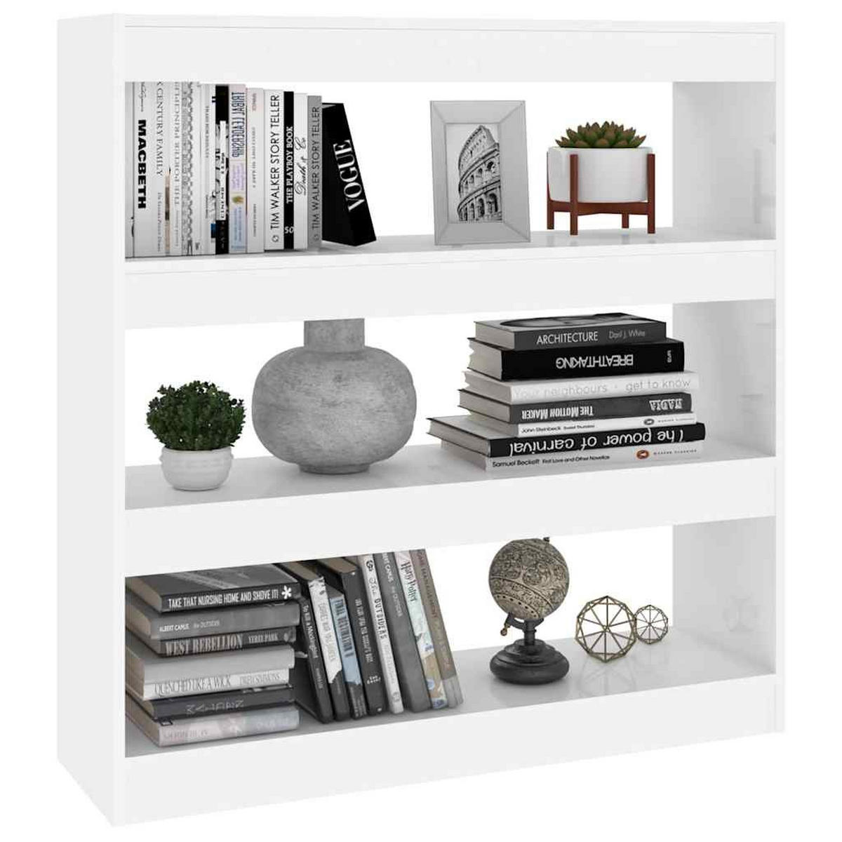 BÜCHERREGAL/RAUMTEILER Weiss 100/30/103 Cm - Weiß, Holzwerkstoff (30/103/100cm) - vidaXL