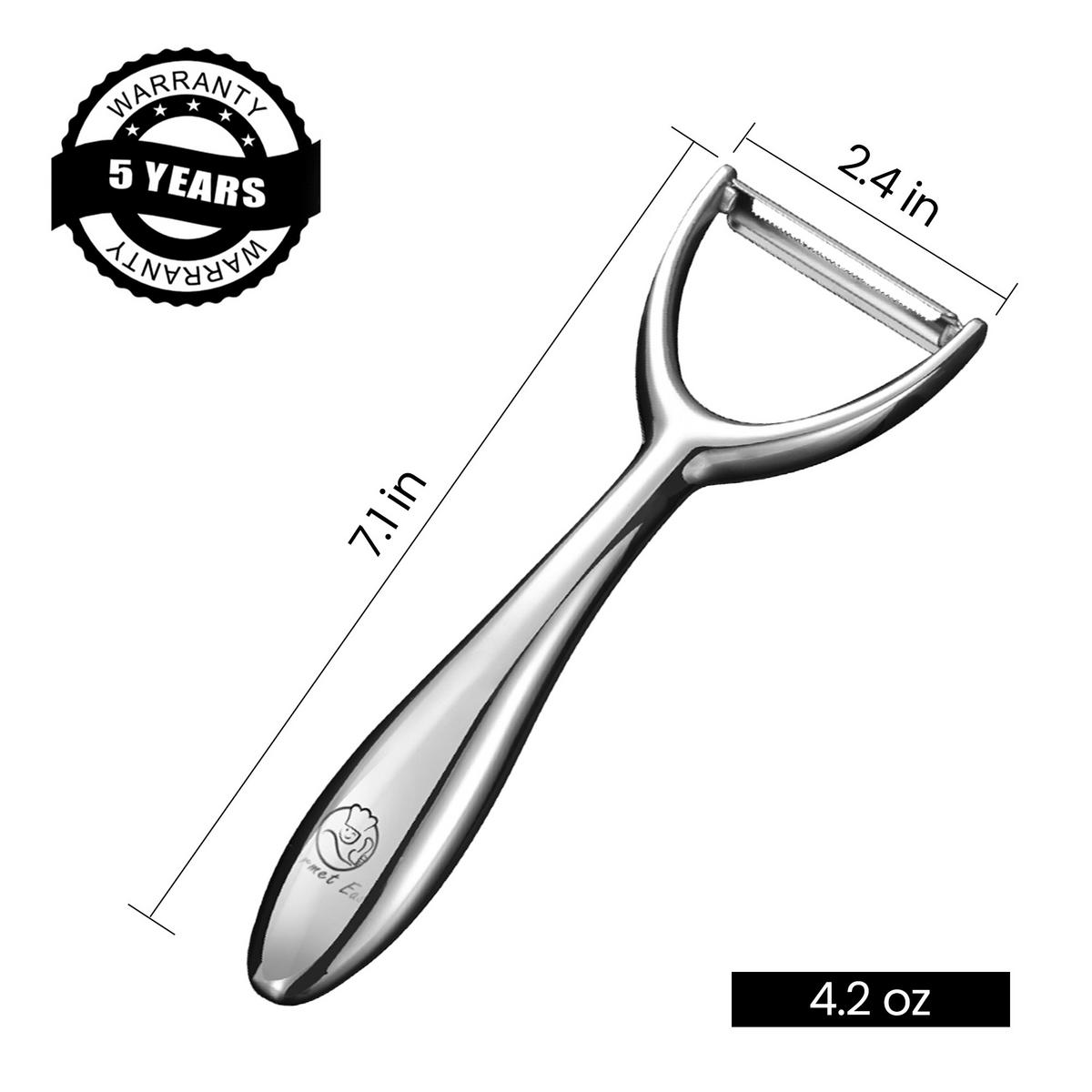Y-SPARSCHÄLER Pendelschäler,Y Gemüseschäler, Edelstahl, High Tensile Klinge für Obst und Gemüse - Edelstahlfarben, Metall (6cm) - Gourmet Easy