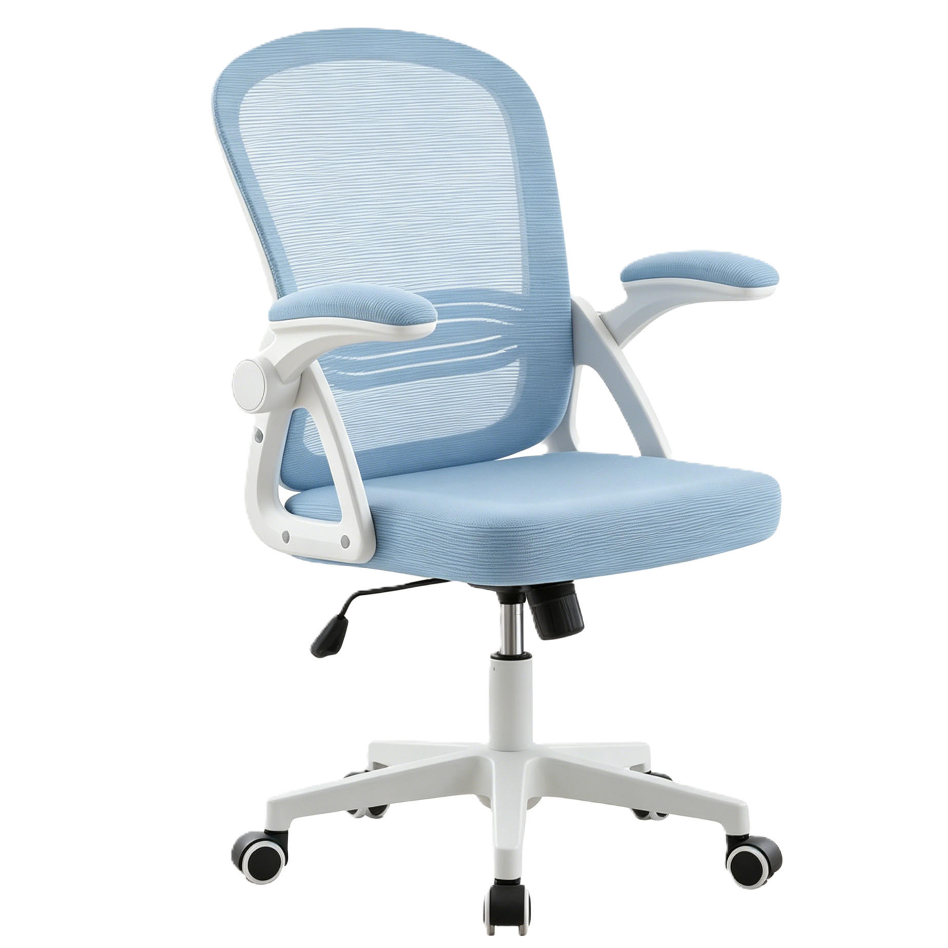 BÜROSTUHL Ergonomischer 90-110°neigbar, 90° Aufklappbare Armlehnen - Blau, Metall (60/92/57cm) - Gisaae