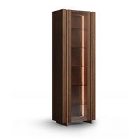 VITRINE Travertino Wildeiche Tabak 68 / 41 / 206cm ohne Travertin Naturstein - Wildeiche, Holz (68/206/41cm) - Feldmann-Wohnen