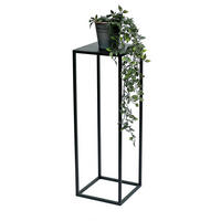 BLUMENHOCKER Metall Schwarz Eckig 70 cm 96350 - Schwarz, Metall (24/70/24cm) - DanDiBo