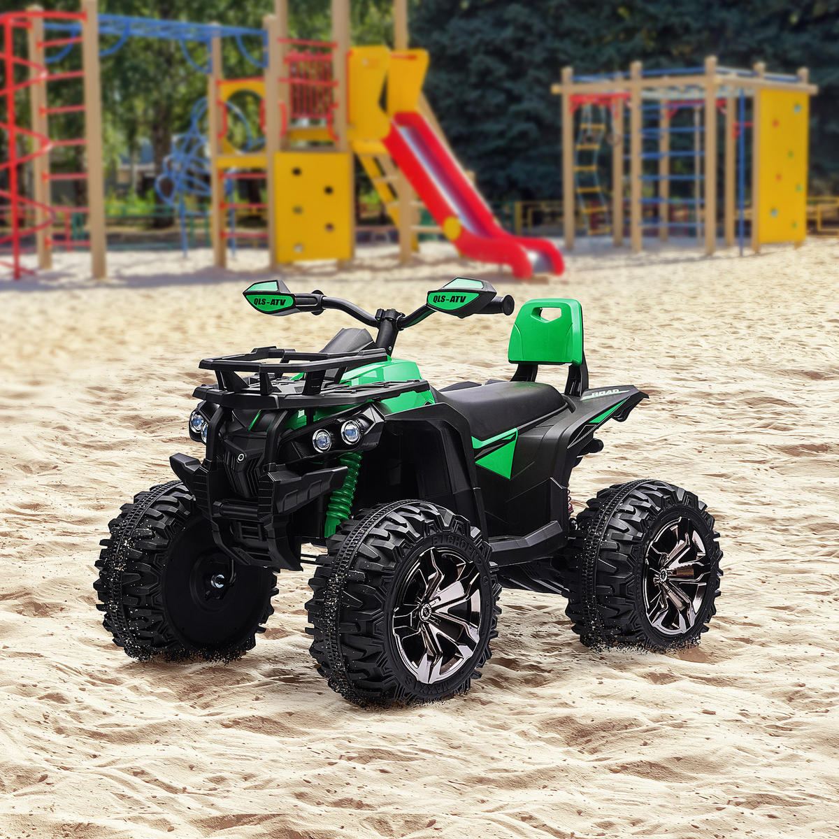 KINDER Elektrofahrzeug - Grün, Metall (100/65/73cm) - HOMCOM