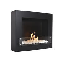 BIOETHANOL-KAMIN Schwarz Wandmodell inklusive 1.2 L Brennblock - Schwarz, Metall (70/60/20cm) - Purline