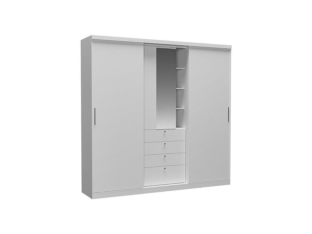 KLEIDERSCHRANK - 240 cm x 53 cm - holz - weiß Bodil - Weiß, Holz (240/231/53cm) - Vente-Unique